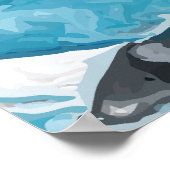 Ein Blauwal unterwegs Poster (Ecke)