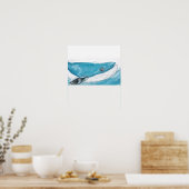 Ein Blauwal unterwegs Poster (Küche)