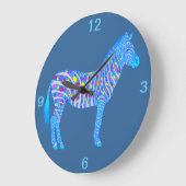Ein BlauZebra punktiert Große Wanduhr (Winkel)