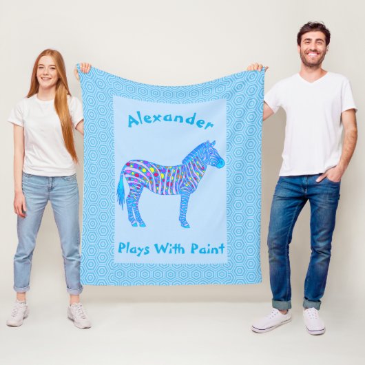 Ein BlauZebra punktiert Streifen-Spiele mit der Fleecedecke (Beispiel)