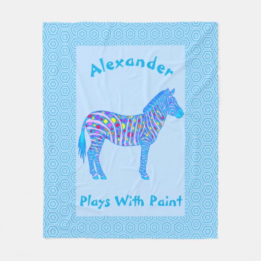 Ein BlauZebra punktiert Streifen-Spiele mit der Fleecedecke (Vorderseite)