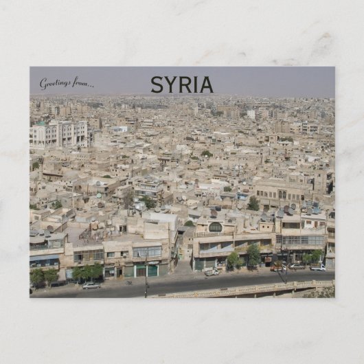 Ein Blick auf Aleppo Syrien Postkarte (Vorderseite)