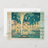 Ein Blick auf das Feuerwerk und die Illuminationen Postkarte (Vorne/Hinten)