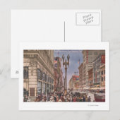Ein Blick auf den belebten Broadway Postkarte (Vorne/Hinten)