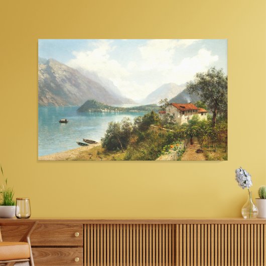 Ein Blick auf den Comer See Leinwanddruck (Insitu (Wohnzimmer))