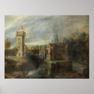 Ein Blick auf den Steen am frühen Morgen Poster