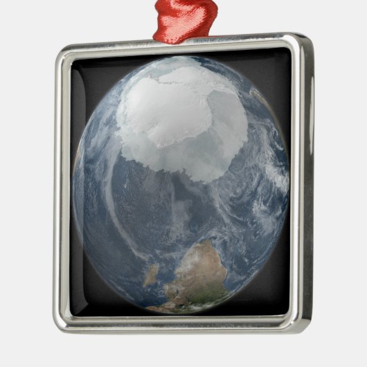 Ein Blick auf die Erde 2 Silbernes Ornament (Links)