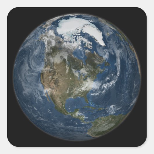Ein Blick auf die Erde Quadratischer Aufkleber (Vorderseite)