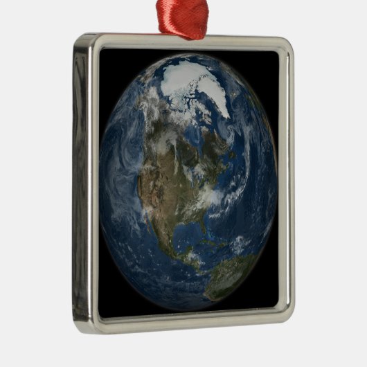 Ein Blick auf die Erde Silbernes Ornament (Rechts)