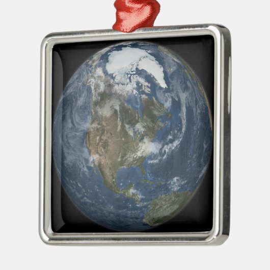 Ein Blick auf die Erde Silbernes Ornament (Links)