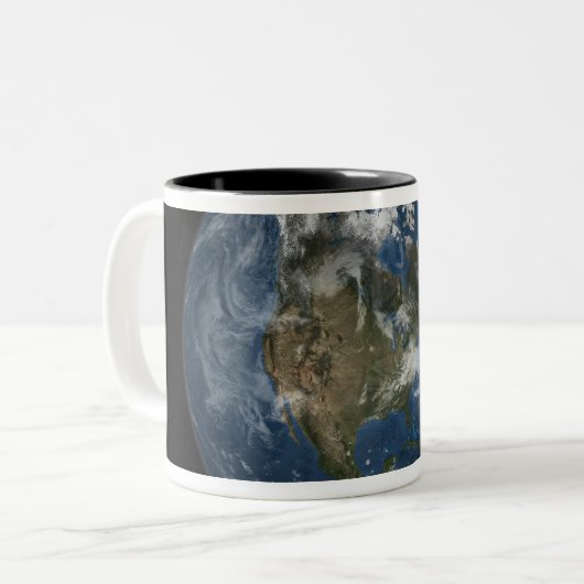 Ein Blick auf die Erde Zweifarbige Tasse (Vorderseite Links)