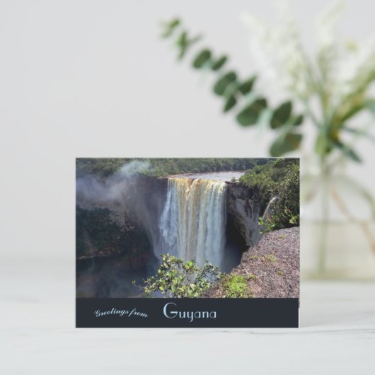 Ein Blick auf die Kaieteur-Wasserfälle in Guyana Postkarte (Stehend Vorderseite)