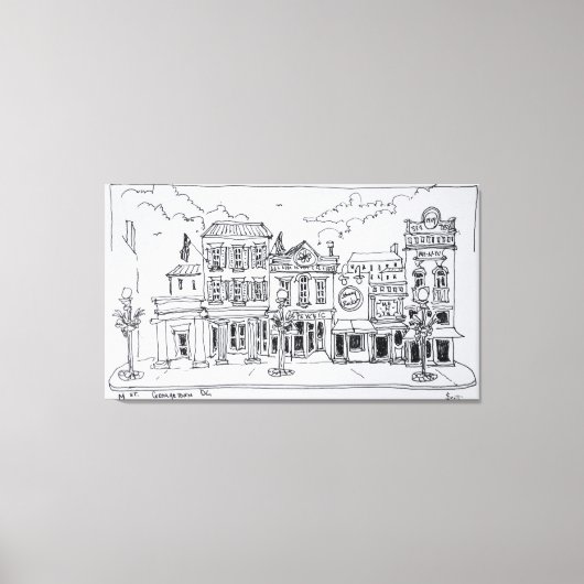 Ein Blick auf die M Street in Georgetown, Washingt Leinwanddruck (Vorderseite)
