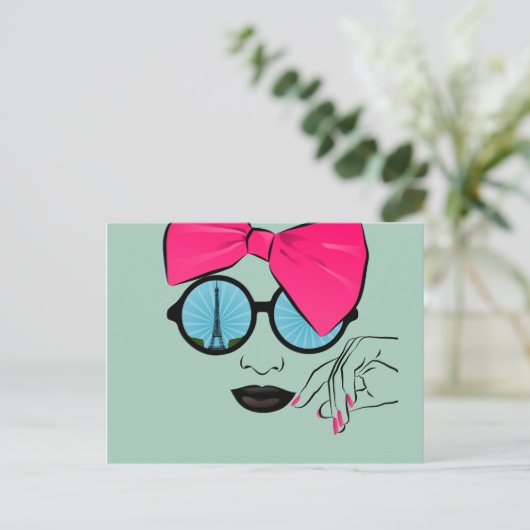 Ein Blick auf die Oversized Bow Face von Paris Postkarte (Stehend Vorderseite)