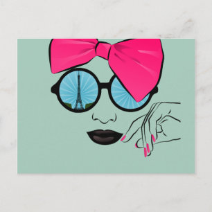 Ein Blick auf die Oversized Bow Face von Paris Postkarte