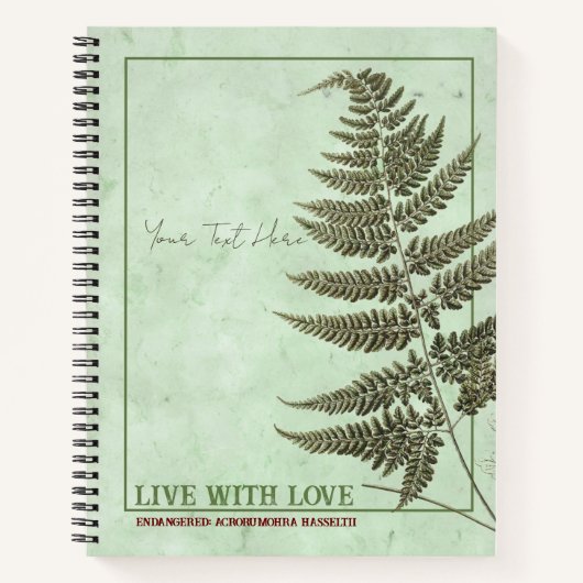 Ein Blick auf die Wildnis: Acrorumohra hasseltii F Notizblock (Vorderseite)