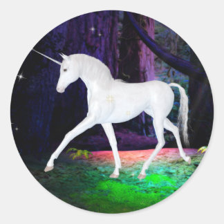 Ein Blick auf ein Einhorn - Fantasy-Aufkleber Runder Aufkleber