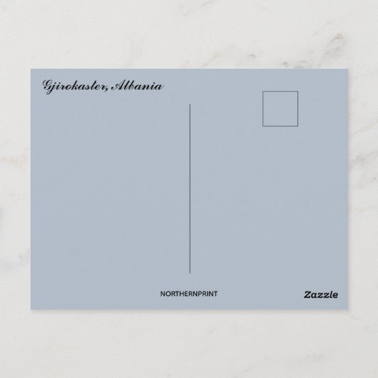 Ein Blick auf Gjirokaster Albanien Postkarte (Rückseite)