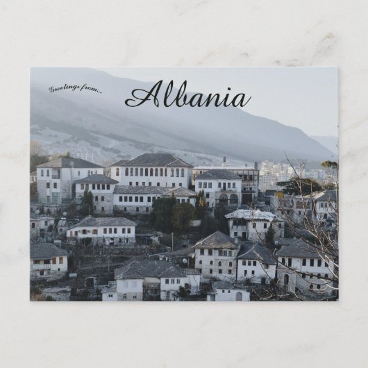 Ein Blick auf Gjirokaster Albanien Postkarte (Vorderseite)