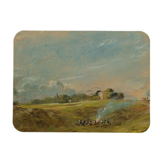 Ein Blick auf Hampstead Heath mit Zahlen um einen  Magnet (Horizontal)