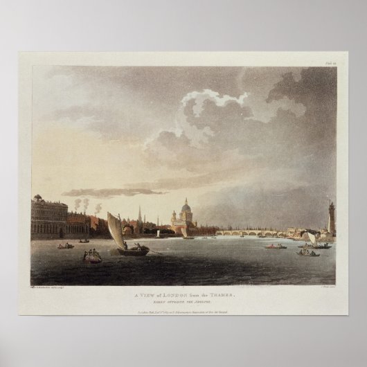 Ein Blick auf London von der Themse, 1809 Poster (Vorne)