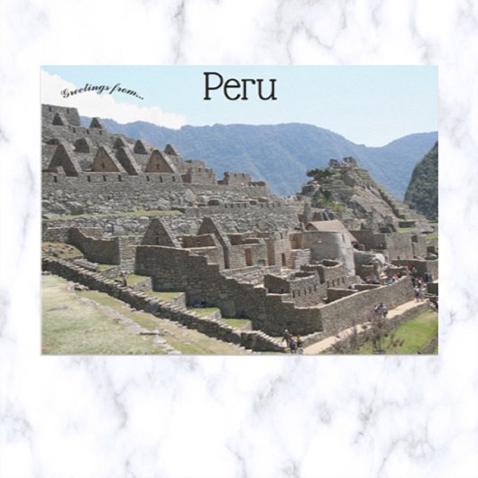 Ein Blick auf Machu Picchu Peru Postkarte