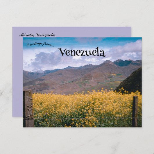 Ein Blick auf Mérida Venezuela Postkarte (Vorne/Hinten)