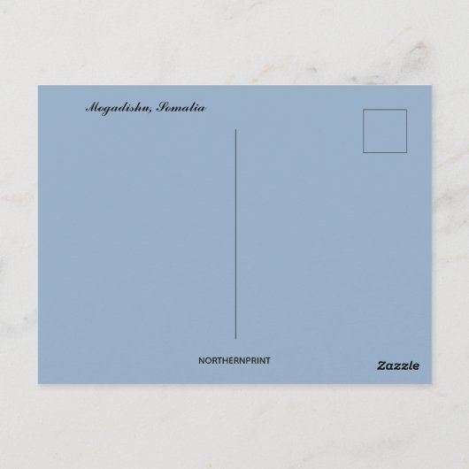 Ein Blick auf Mogadischu in Somalia Postkarte (Rückseite)