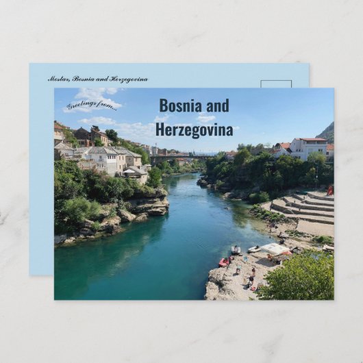 Ein Blick auf Mostar Bosnien und Herzegowina Postkarte (Vorne/Hinten)