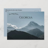 Ein Blick auf Stepantsminda Früher Kazbegi Georgia Postkarte (Vorne/Hinten)