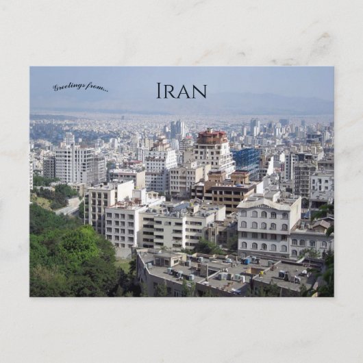 Ein Blick auf Teheran Iran Postkarte (Vorderseite)