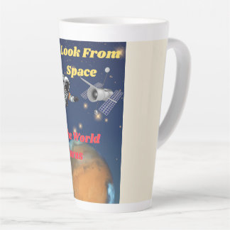 Ein Blick aus dem Weltraum, während die Welt brenn Milchtasse