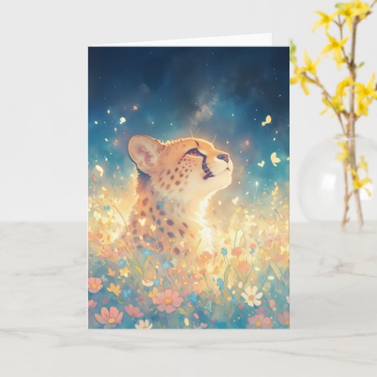 Ein Blick der Geparden unter den Sternen Karte (Gelbe Blume)