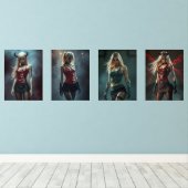 Ein Blick in die Zukunft Bilderwand Sets (Holzboden)