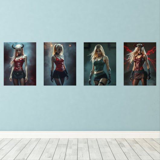 Ein Blick in die Zukunft Bilderwand Sets (Holzboden)