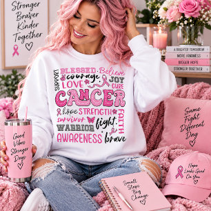 Ein Block krebsbezogener Wörter in Schriften Sweatshirt