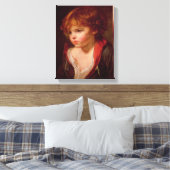 Ein blond haariger Junge mit einem offenen Shirt Leinwanddruck (Insitu (Schlafzimmer))