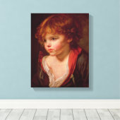 Ein blond haariger Junge mit einem offenen Shirt Leinwanddruck (Insitu (Holzboden))