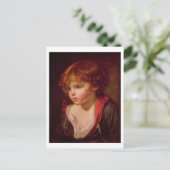 Ein blond haariger Junge mit einem offenen Shirt Postkarte (Stehend Vorderseite)