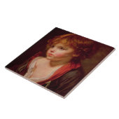 Ein blonder behaarter Junge mit einem offenen Fliese (Seite)