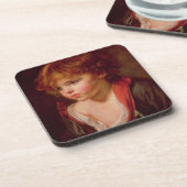 Ein blonder behaarter Junge mit einem offenen Untersetzer (Linke Seite)