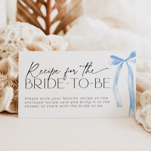 Ein Blue Bow Rezept für eine "Bride to Be"-Anfrage Begleitkarte