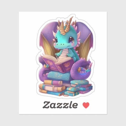 Ein Blue Dragon Reading Sticker (Blatt)
