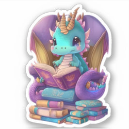 Ein Blue Dragon Reading Sticker