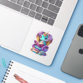Ein Blue Dragon Reading Sticker (Laptop mit iPhone)