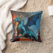Ein Blue & Gold Dragon besucht Moskau Kissen (Decke)