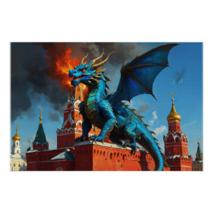 Ein Blue & Gold Dragon besucht Moskau Poster