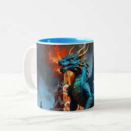 Ein Blue & Gold Dragon besucht Moskau Zweifarbige Tasse