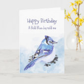 Ein Blue Jay Personality Birthday Fun Bird Karte (Gelbe Blume)