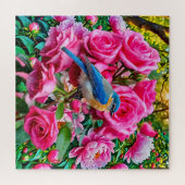 Ein Bluebird auf Rose Puzzle (Horizontal)